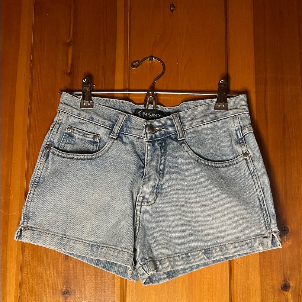 Yves Saint Laurent Light Blue Jean Shorts